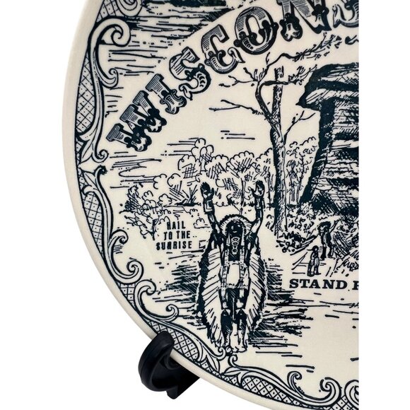 Vintage Wisconsin Dells Souvenir Plate 10” Ironstone Spin Original Made In USA - Picture 6 of 6